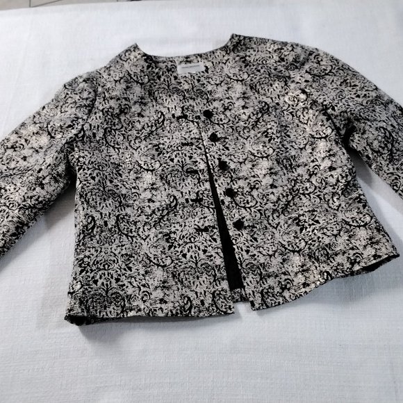 NEW Isaac Mizrahi for Target black Gold blazer Size M Medium Crop Dress Career 9 - Picture 12 of 16